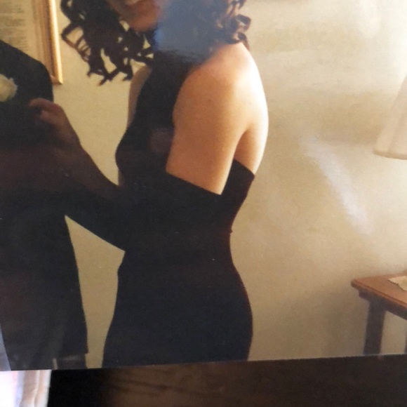 Vintage Purple velvet halter Prom dress - Picture 2 of 6